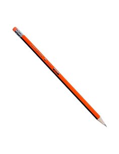 Μολύβι τριγωνικό με σβήστρα - ξύστρα πορτοκαλί 12τεμ