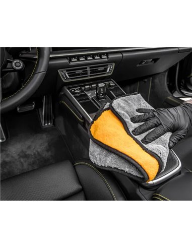 MOJE AUTO απορροφητική πετσέτα μικροϊνών 19-632 41x41cm, πορτοκαλί/μαύρη