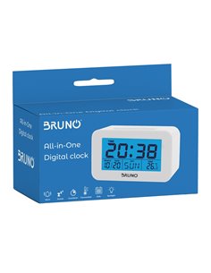 BRUNO ξυπνητήρι BRN-0129 με μέτρηση θερμοκρασίας, °C & °F, λευκό