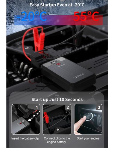 UTRAI εκκινητής μπαταρίας αυτοκινήτου Jstar Air με φακό, 12V/1000A, 13000mah