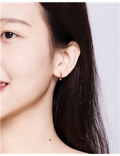 BAMOER σκουλαρίκια κρίκοι BSE119, ασήμι 925, ροζ χρυσό