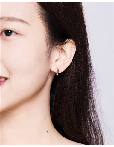 BAMOER σκουλαρίκια κρίκοι BSE119, ασήμι 925, ροζ χρυσό