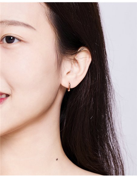 BAMOER σκουλαρίκια κρίκοι BSE119, ασήμι 925, ροζ χρυσό