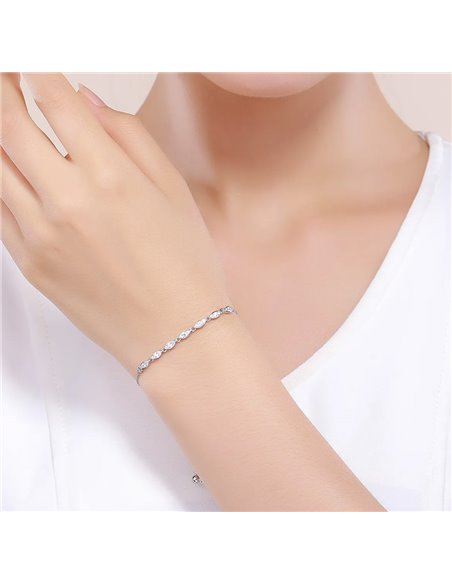 BAMOER βραχιόλι SCB086 με κυβική ζιρκόνια, ασήμι 925, ασημί