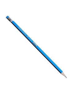 Μολύβι τριγωνικό με σβήστρα - ξύστρα μπλε 12τεμ