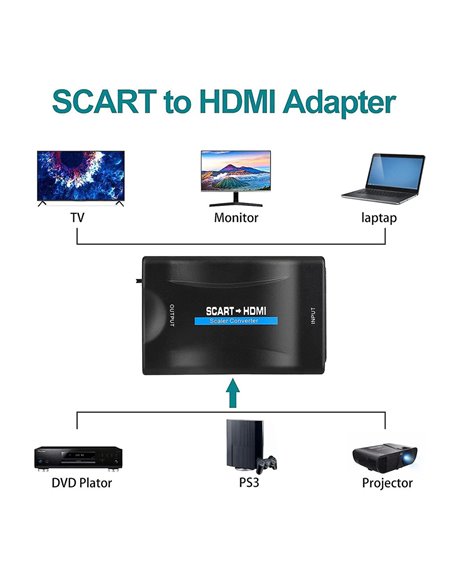 Αντάπτορας SCART σε HDMI CAB-H152, 10.2Gbps, NTSC & PAL, μαύρος