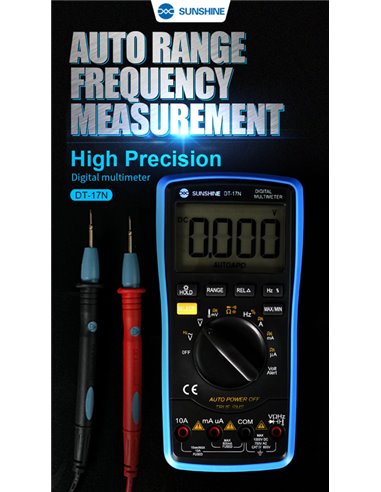 SUNSHINE ψηφιακό πολύμετρο DT-17N, AC 700V/DC 1000V, AC/DC 10A