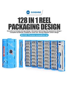 SUNSHINE σετ κατσαβιδιών ακριβείας SS-5120 με θήκη, μαγνητικό, 128τμχ