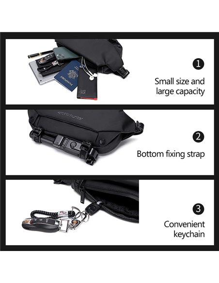 ARCTIC HUNTER τσάντα μέσης YB00047, 2L, μαύρη