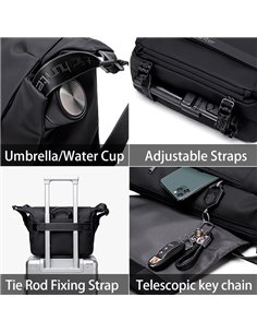 ARCTIC HUNTER τσάντα ώμου K00152 με θήκη tablet, 13L, μαύρη