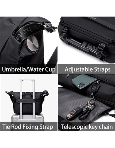 ARCTIC HUNTER τσάντα ώμου K00152 με θήκη tablet, 13L, μαύρη