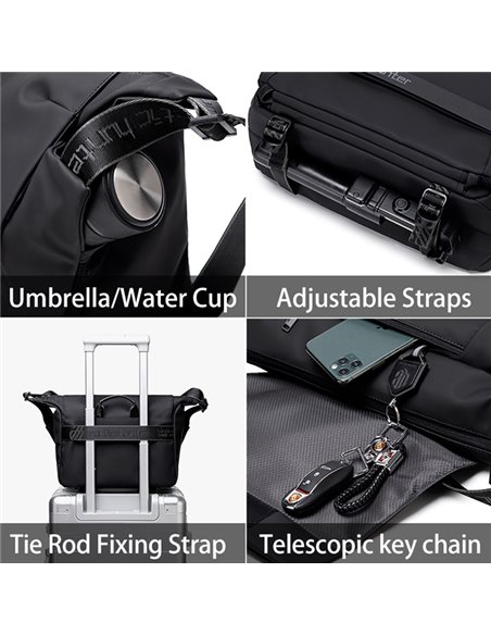 ARCTIC HUNTER τσάντα ώμου K00152 με θήκη tablet, 13L, μαύρη