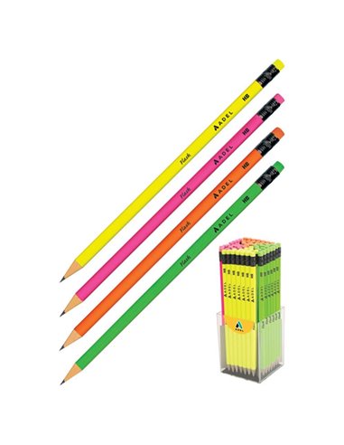 Adel μολύβι με σβήστρα "Flash" κοκτέηλ 4 χρωμάτων