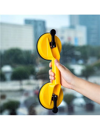 DELI βεντούζα τζαμιών DL-XP22, ικανότητα συγκράτησης 80kg, διπλή, 118mm