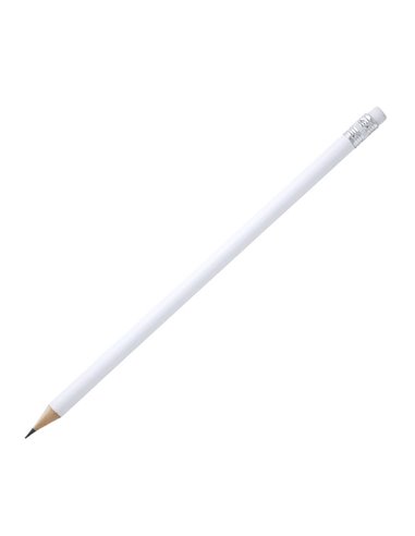 Μολύβι στρόγγυλο με σβήστρα λευκό Υ18,6xØ0,7εκ