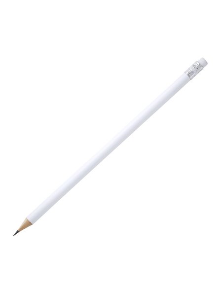 Μολύβι στρόγγυλο με σβήστρα λευκό Υ18,6xØ0,7εκ