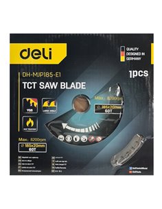 DELI δίσκος κοπής ξύλου DH-MJP185-E1, 60 δόντια, 185mm, 8200rpm