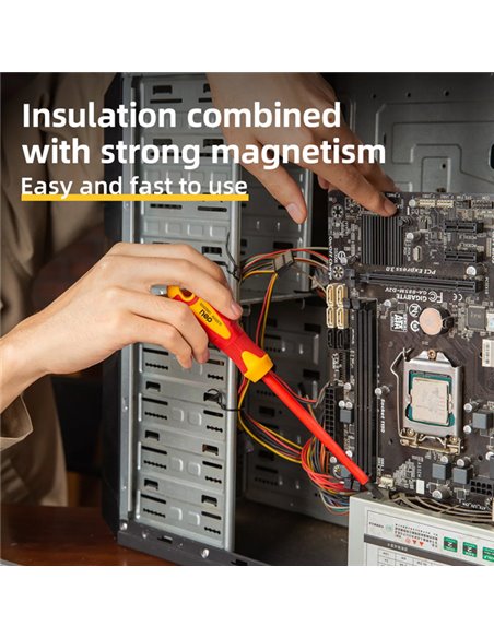 DELI κατσαβίδι ηλεκτρολόγου DL5151251, μαγνητικό, 5.5x125mm, VDE 1000V