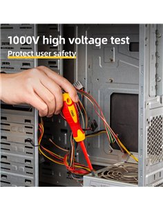 DELI κατσαβίδι ίσιο ηλεκτρολόγου DL5161501, μαγνητικό, 6.5x150mm, VDE 1000V