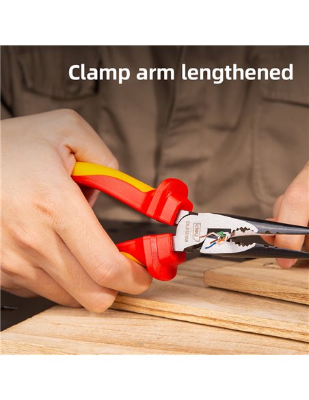 DELI μυτοτσίμπιδο ίσιο ηλεκτρολόγου DL512108 με αντιολισθητικές λαβές, VDE 1000V, 200mm