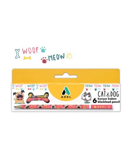 Adel μολύβι  "Cats - Dogs" 2B 6 τμχ. σε κουτί