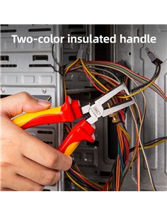 DELI απογυμνωτής καλωδίων ηλεκτρολόγου DL515006, αντιολισθητικές λαβές, ρυθμιζόμενος, VDE 1000V, 160mm