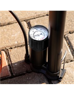 DELI τρόμπα χειρός DL-QT002 με μανόμετρο, 120PSI, μαύρη