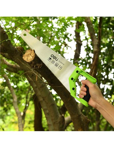 DELI πριόνι ξύλου DL6840B με εργονομική λαβή, 400mm, πράσινο