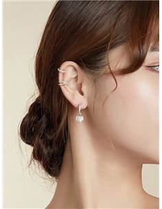 BAMOER σκουλαρίκι cuff SCE997-A με κυβική ζιρκόνια, ασήμι 925, ασημί