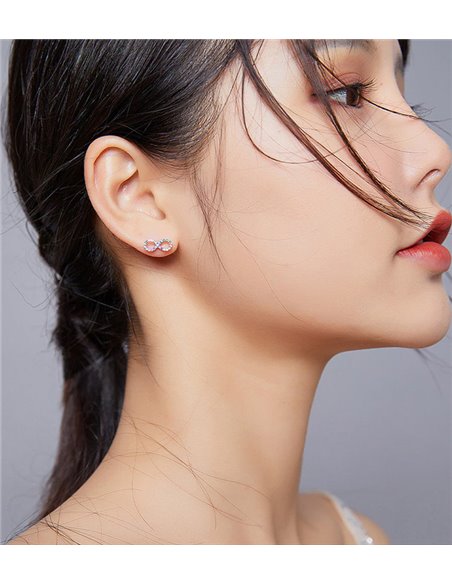 BAMOER σκουλαρίκια καρφωτά SCE893, κυβική ζιρκόνια, ασήμι 925, ασημί