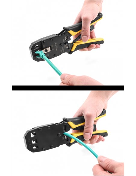 DELOCK πρέσα ακροδεκτών 90523 για καλώδια δικτύου RJ50/RJ45/RJ12/RJ11