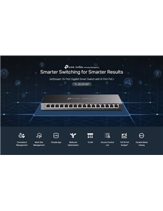 TP-LINK JetStream switch TL-SG2016P, 16-Port Gigabit, 8x PoE+, Ver. 1.0
