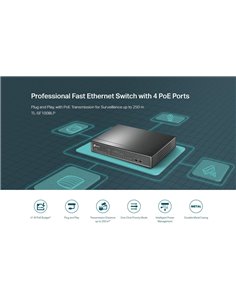 TP-LINK desktop switch TL-SF1008LP, 8-Port 10/100Mbps, 4x PoE, Ver. 2.0