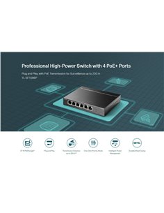 TP-LINK desktop switch TL-SF1006P, 6-Port 10/100Mbps, 4x PoE+, Ver. 1.0
