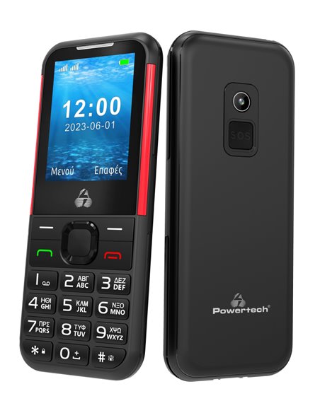 POWERTECH κινητό τηλέφωνο Sentry 4G PTM-33, SOS Call, με φακό, μαύρο