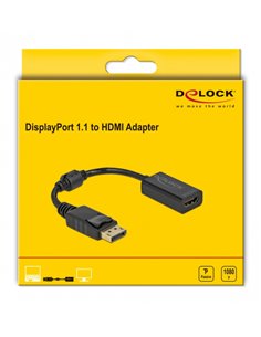 DELOCK αντάπτορας DisplayPort σε HDMI 61011, 1080p/60Hz, Passive, μαύρος