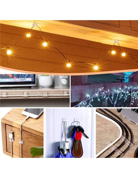 Οργανωτής καλωδίων TOOL-0090, 5x8mm, διαφανές, 50τμχ