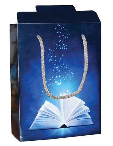 Next χάρτινη τσάντα κουτί Μπλε βιβλίο Υ24,5x18,5x5εκ. Δυνατότητα εκτύπωσης