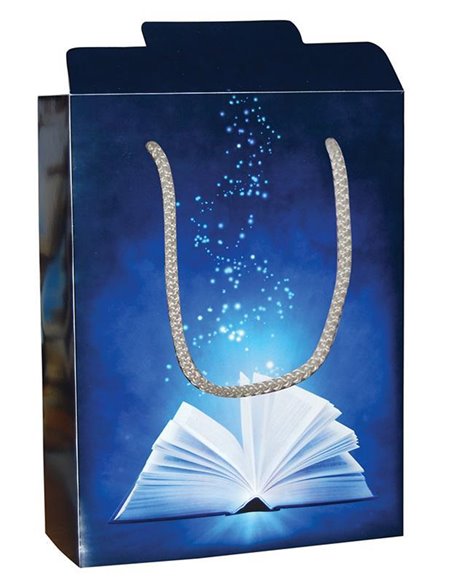 Next χάρτινη τσάντα κουτί Μπλε βιβλίο Υ24,5x18,5x5εκ. Δυνατότητα εκτύπωσης