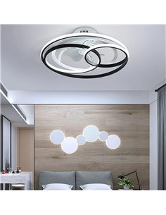 POWERTECH ανεμιστήρας οροφής HLL-0108 με LED φως, 50W, Φ50x21cm, μαύρος