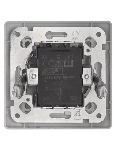 EMOS μπουτόν κουδουνιού/κλιμακοστάσιου A6100.4, μονό, 1/0, 10A, λευκό