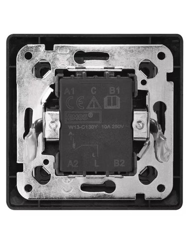 EMOS μπουτόν κουδουνιού/κλιμακοστάσιου A6100.9, μονό, 1/0, 10A, μαύρο