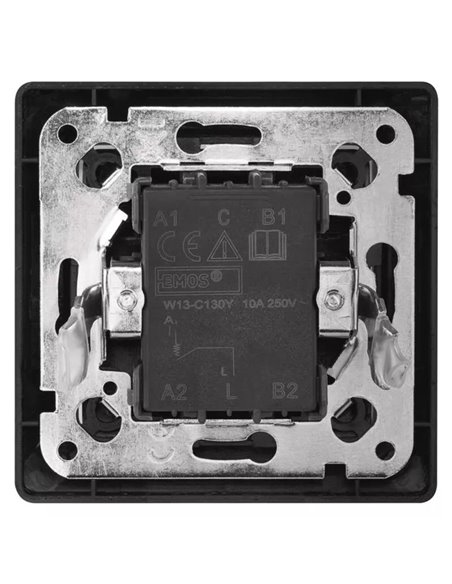 EMOS μπουτόν κουδουνιού/κλιμακοστάσιου A6100.9, μονό, 1/0, 10A, μαύρο