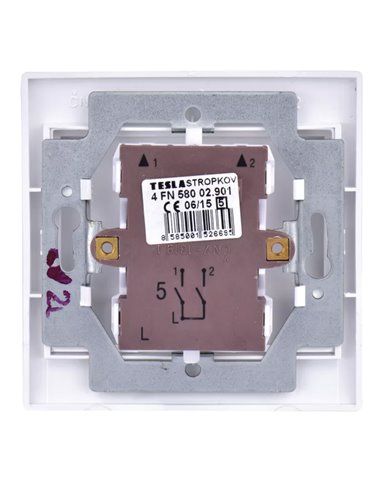 TESLA STROPKOV διακόπτης κομμυτατέρ Praktik A0264, διπλός, λευκός