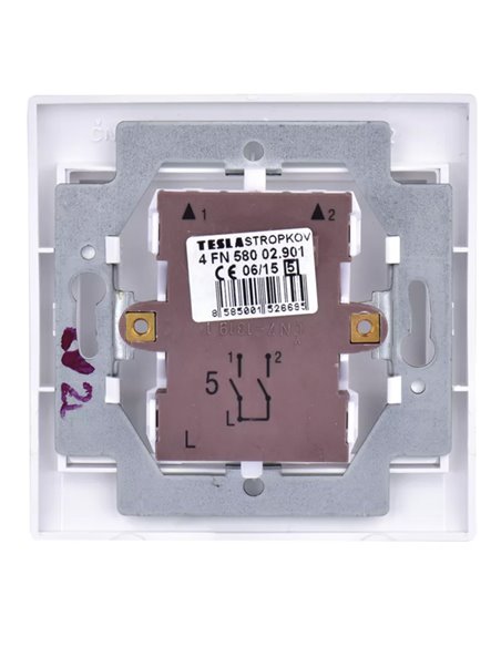 TESLA STROPKOV διακόπτης κομμυτατέρ Praktik A0264, διπλός, λευκός
