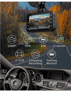 THIEYE κάμερα αυτοκινήτου Carbox 6R, μπροστινή & οπίσθια, 3" LCD, 1080p
