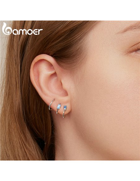 BAMOER σκουλαρίκια καρφωτά SCE1463 με κυβική ζιρκόνια, ασήμι 925, ασημί