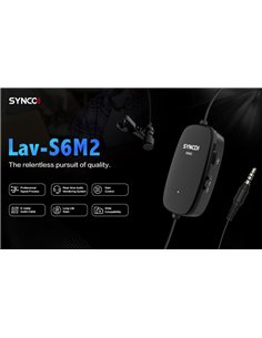 SYNCO μικρόφωνο Lav-S6M2, clip-on, omnidirectional, 3.5mm, 400mAh, μαύρο