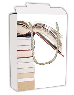 Next χάρτινη τσάντα κουτί Καφέ βιβλίο Υ24,5x18,5x5εκ. Δυνατότητα εκτύπωσης