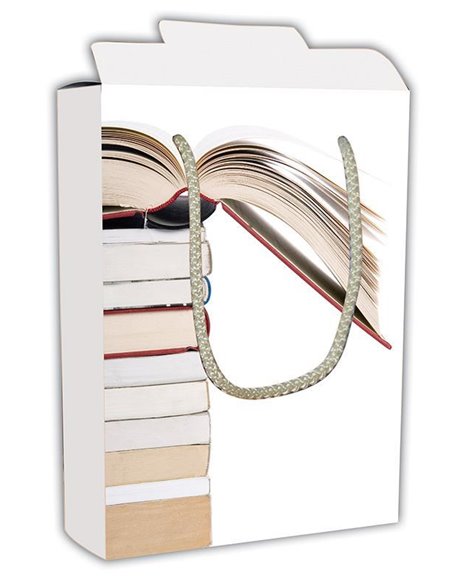 Next χάρτινη τσάντα κουτί Καφέ βιβλίο Υ24,5x18,5x5εκ. Δυνατότητα εκτύπωσης